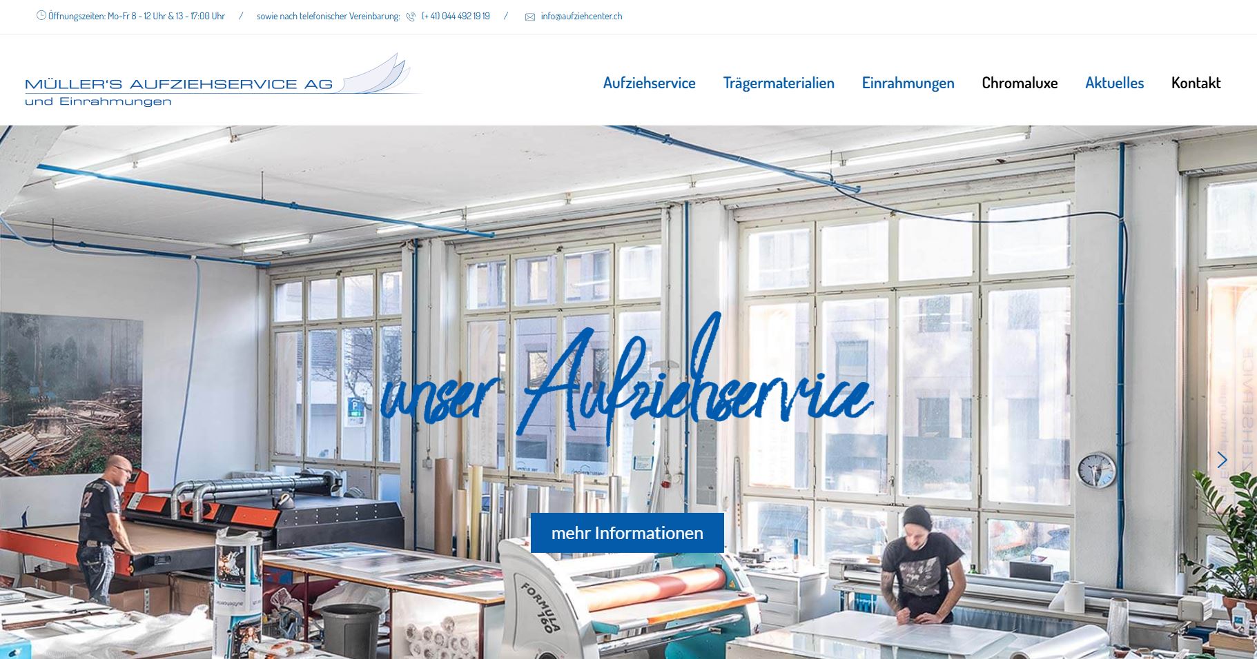 Aufziehcenter website screenshot Aufziehcenter website screenshot