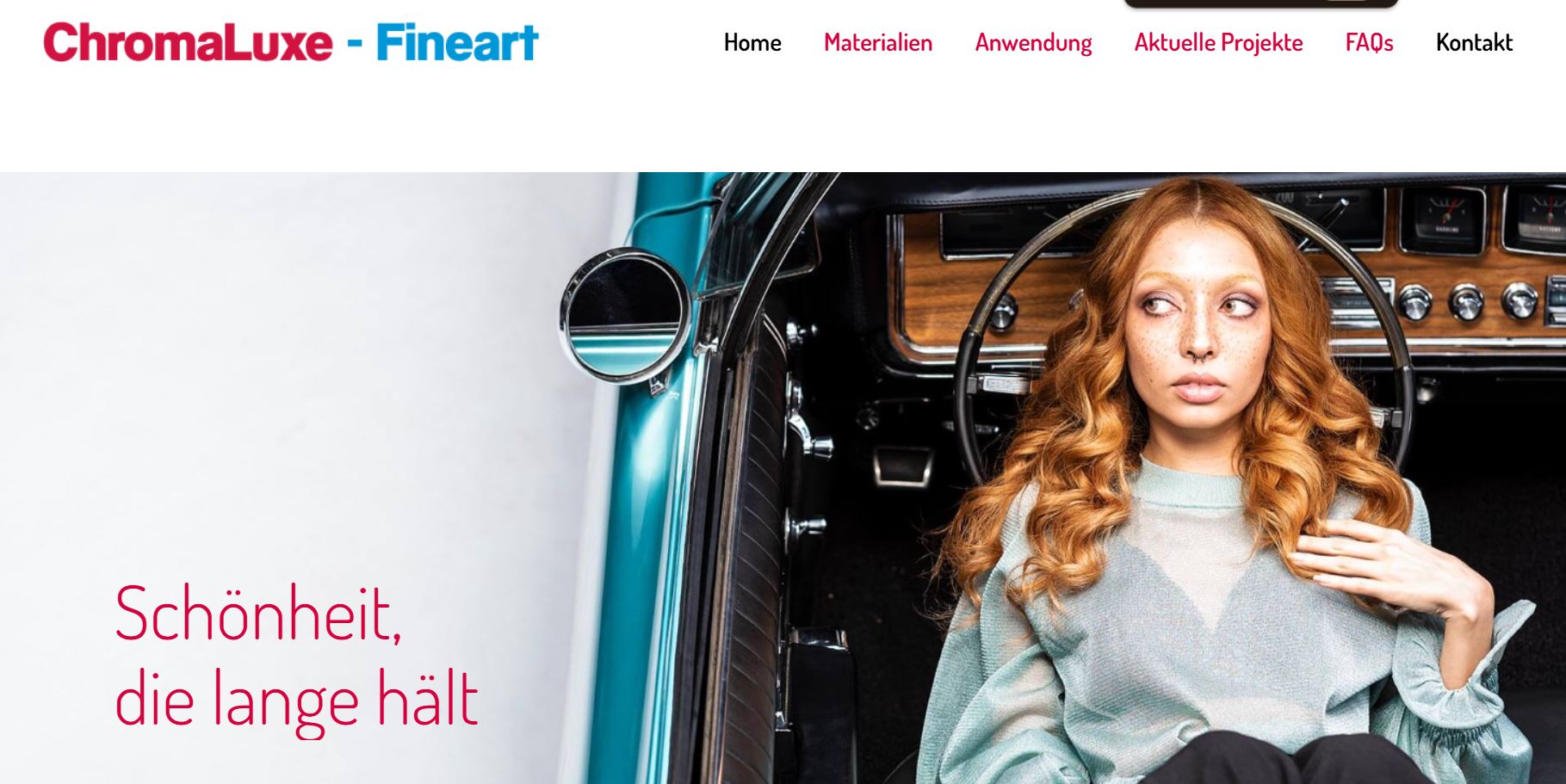 Chromaluxe Fine Art website screenshot Chromaluxe Fine Art website screenshot