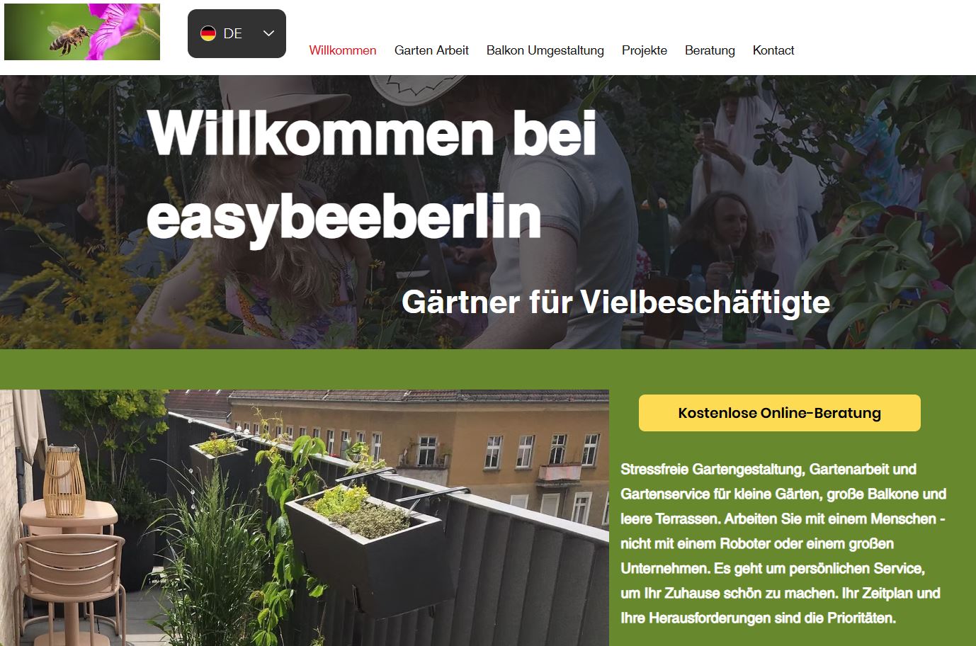 Easy Bee Berlin website screenshot Easy Bee Berlin website screenshot