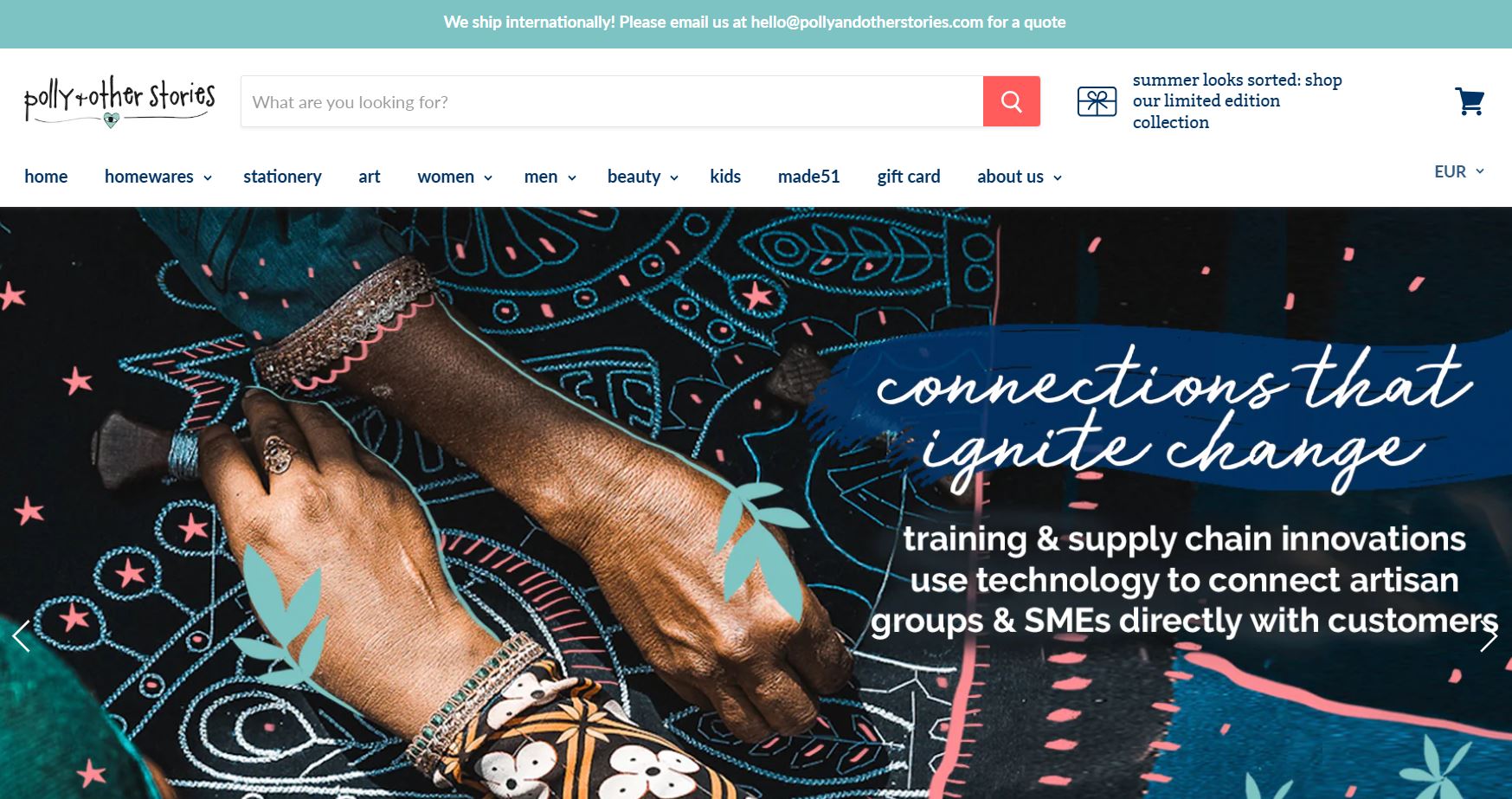 Polly and Other Stories website screenshot Polly and Other Stories website screenshot