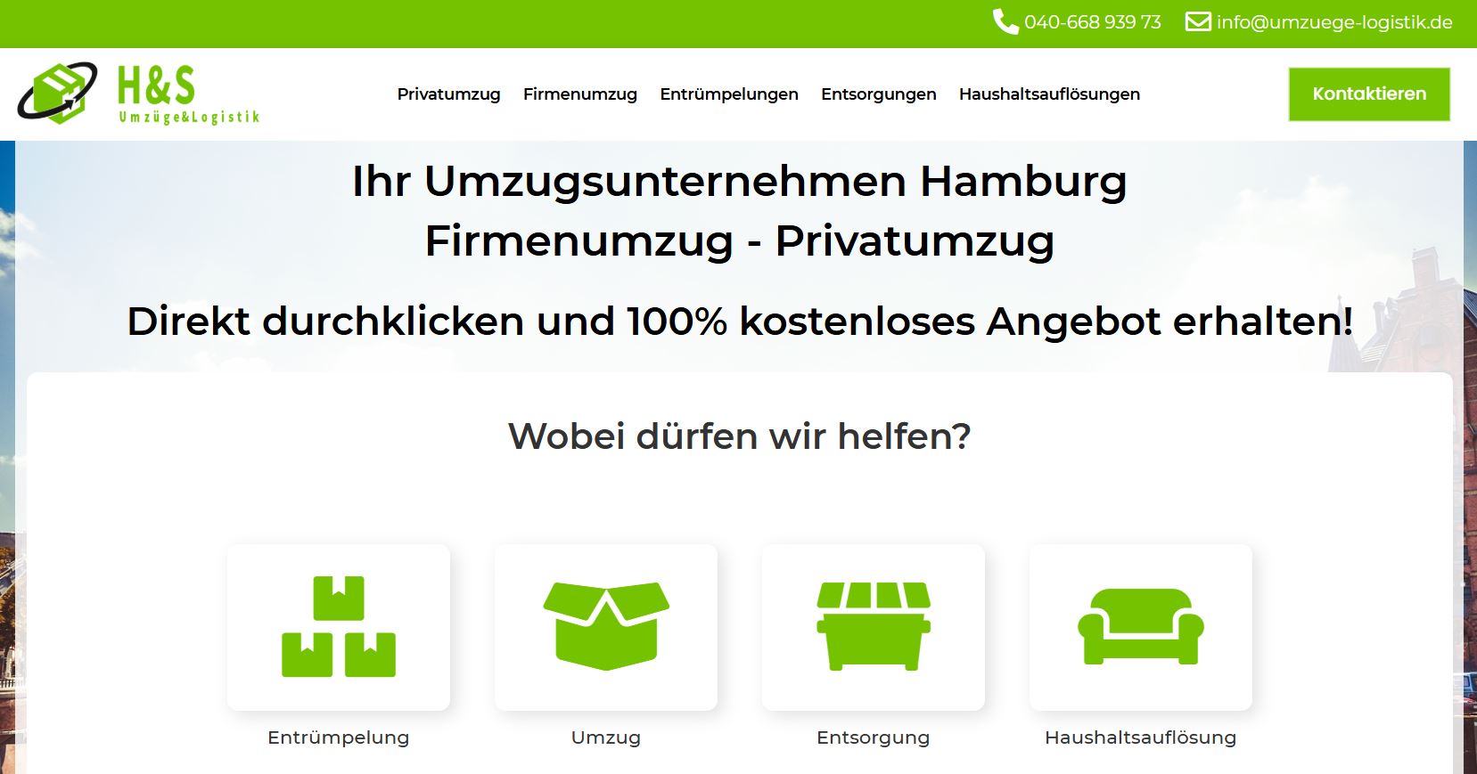 H&S Umzüge & Logistik GmbH website screenshot H&S Umzüge & Logistik GmbH website screenshot